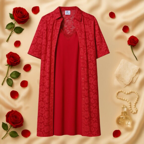Erika Brooke Super Plus Red Lace Duster 26W – Pre-Owned - Picture 1 of 9